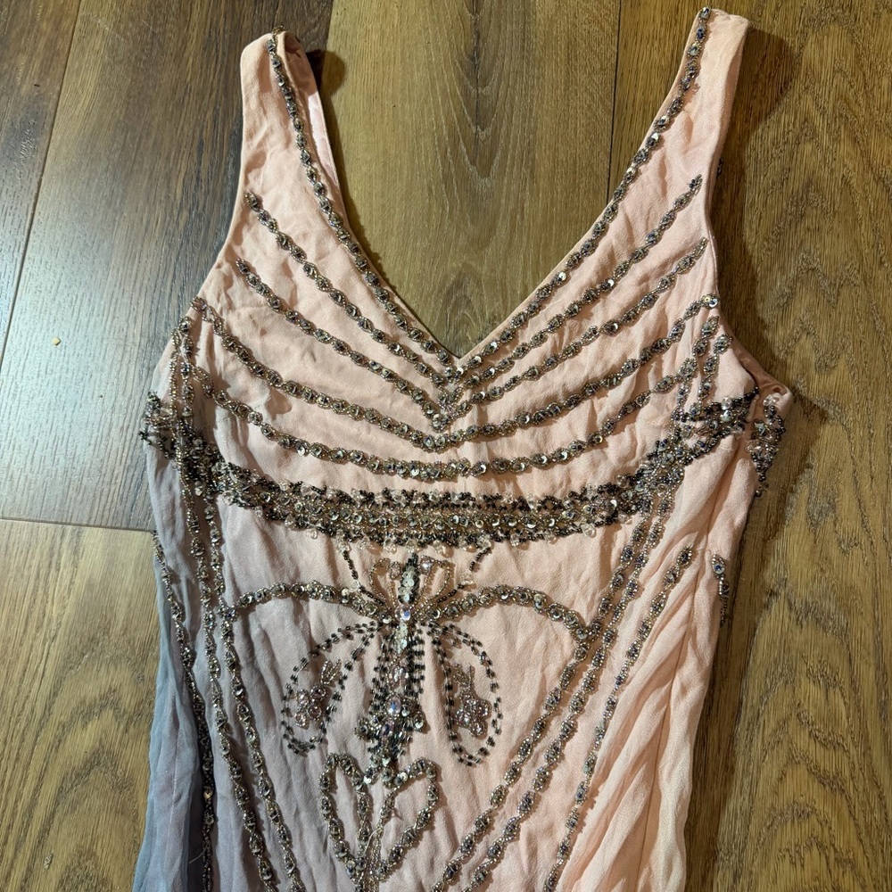 Vintage Y2K 100% Silk Beaded Dress Vintage Beaded Dress Prom Dress Sue Wong - Picture 12 of 17